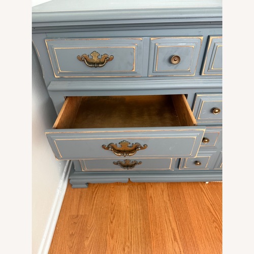 Used Vintage/Antique Finds Light Gray Wood Dresser for sale on AptDeco
