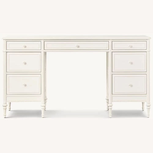 Used Restoration Hardware Teen Marcelle French- White 7-Drawer Desk for sale on AptDeco