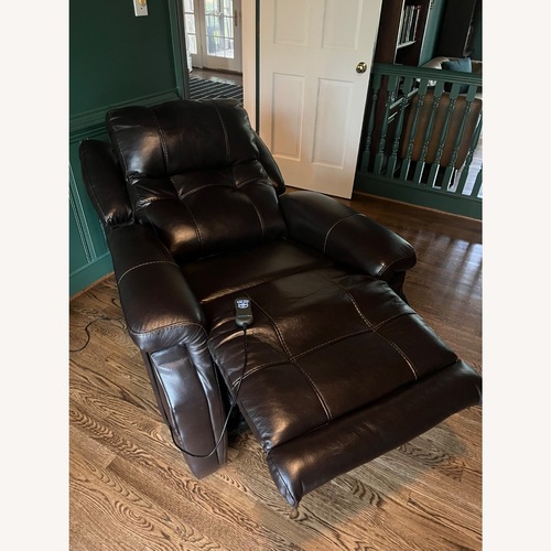 Used Dark Brown Leather Recliner for sale on AptDeco