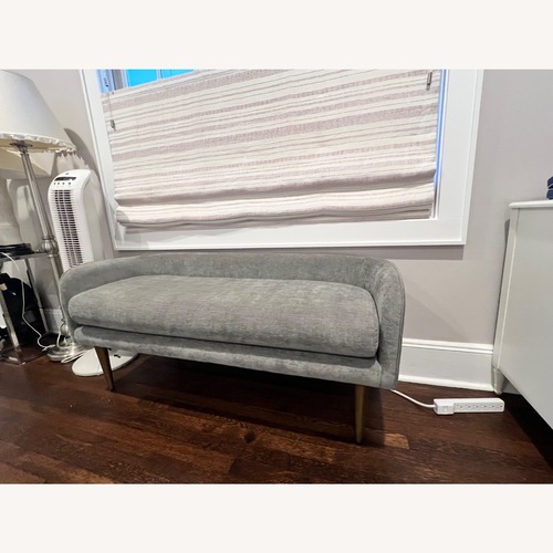 Used West Elm Celine Light Gray Velvet Bench for sale on AptDeco