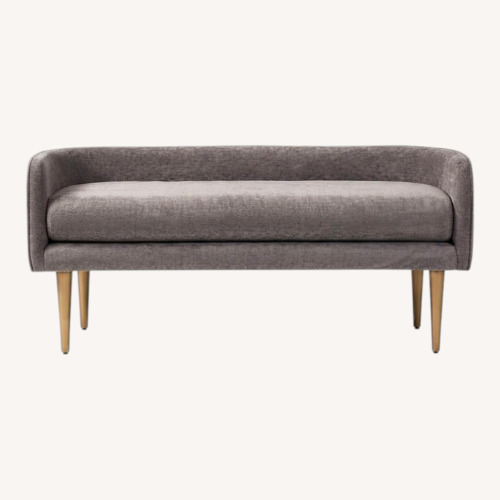 Used West Elm Celine Light Gray Velvet Bench for sale on AptDeco