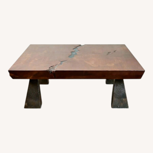 Used Dark Brown Wood Coffee Table for sale on AptDeco