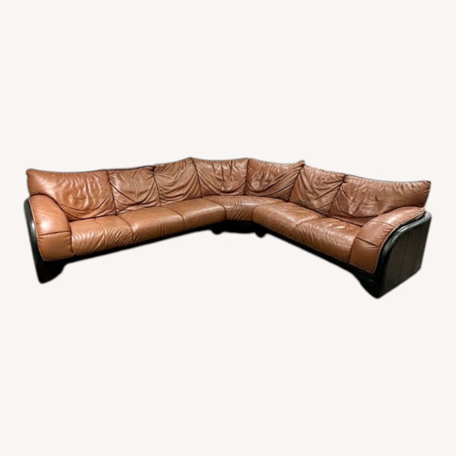 Used Brown Leather Couch  for sale on AptDeco