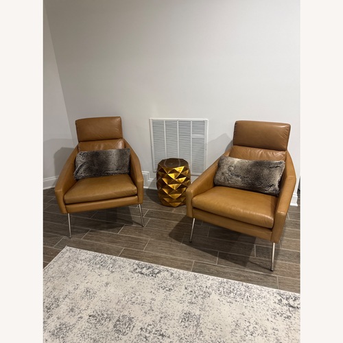 Used West Elm Austin Leather Chair - Set of 2 for sale on AptDeco