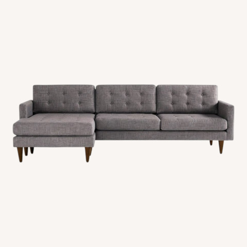 Used West Elm Peggy Sectional - Dark Grey for sale on AptDeco