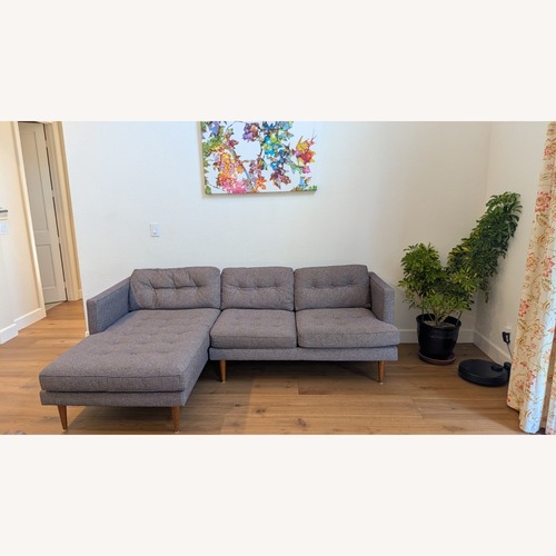 Used West Elm Peggy Sectional - Dark Grey for sale on AptDeco