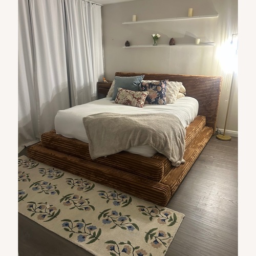 Used Wayfair Cozzens Corduroy Fabric Stepped Bed for sale on AptDeco