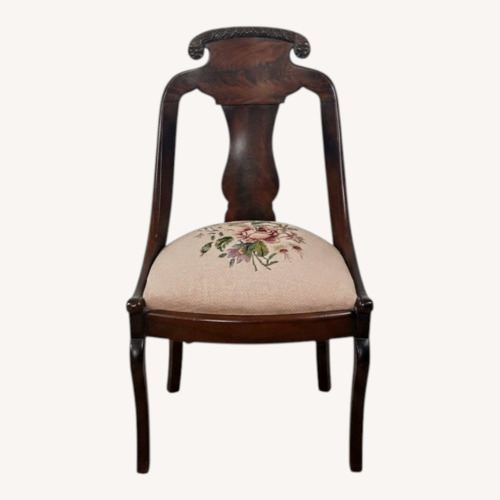 Used Antique Carved Side Chair with Needlepoint Seat for sale on AptDeco