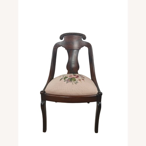 Used Antique Carved Side Chair with Needlepoint Seat for sale on AptDeco