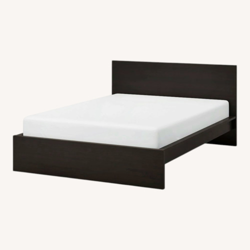 Used IKEA MALM Black Wood Queen Bed for sale on AptDeco