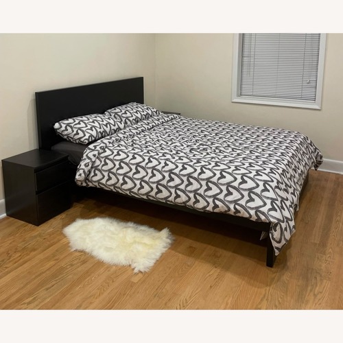 Used IKEA MALM Black Wood Queen Bed for sale on AptDeco