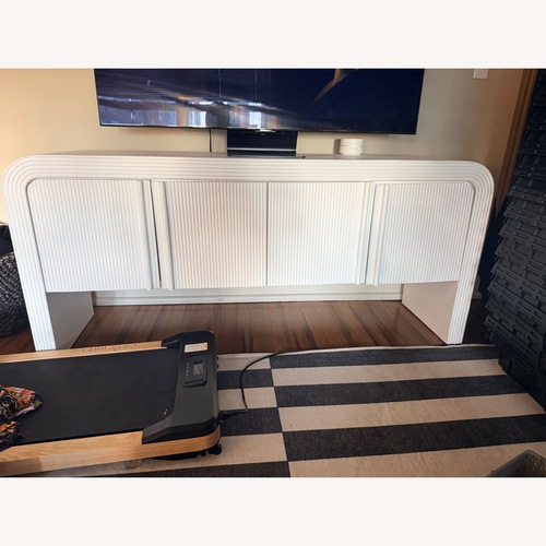 Used Lulu & Georgia White Wood Media Storage for sale on AptDeco