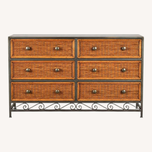 Used Light Brown Boho Rattan Dresser for sale on AptDeco