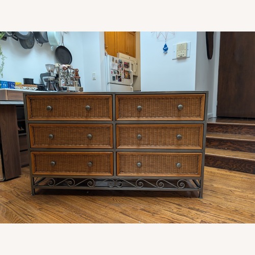 Used Light Brown Boho Rattan Dresser for sale on AptDeco