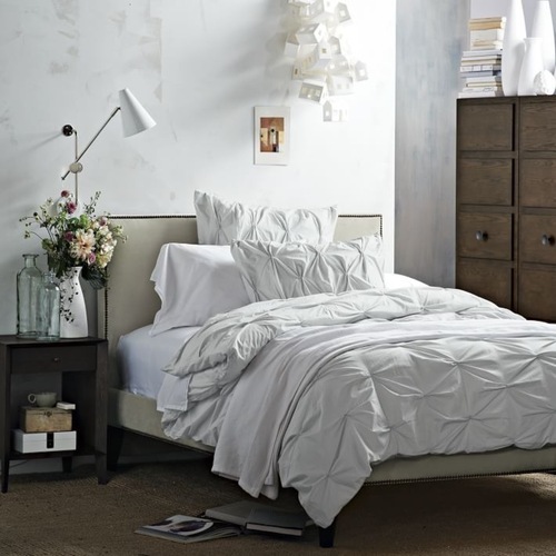Used West Elm Upholstered Queen Bed Frame for sale on AptDeco