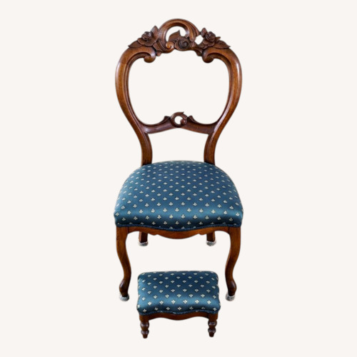 Used Vintage/Antique Finds Blue Wood Accent Chairs for sale on AptDeco