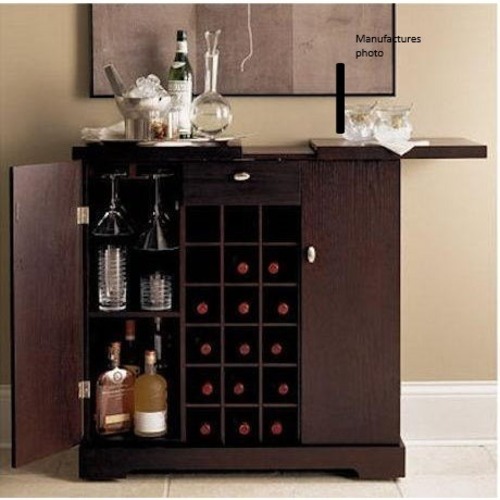 Used Crate & Barrel Dark Brown Wood Bar Cart for sale on AptDeco