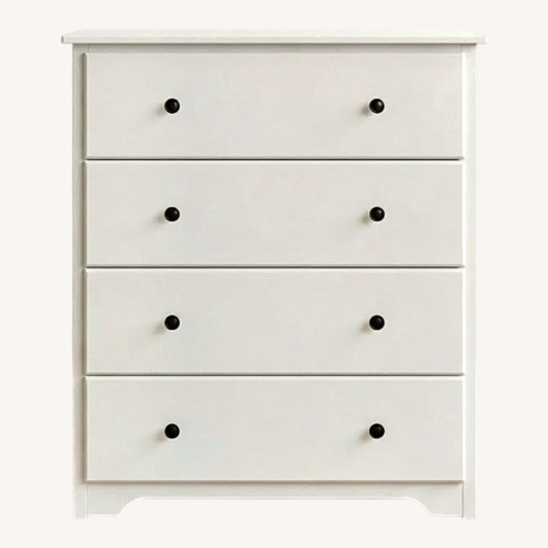 Used White Four-Drawer Wooden Chest of Drawers for sale on AptDeco