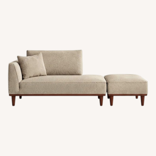 Used Boucle Chaise Lounge with Ottoman for sale on AptDeco