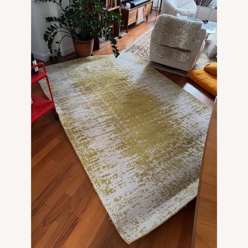Used West Elm Alloy Green Wool Area Rug 6' x 9' for sale on AptDeco
