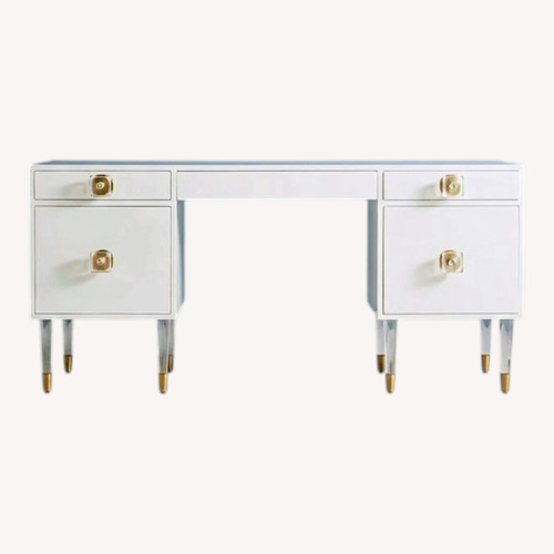 Used Anthropologie White Lacquered Regency Desk for sale on AptDeco