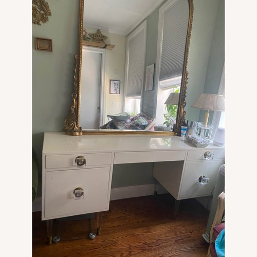 Used Anthropologie White Lacquered Regency Desk for sale on AptDeco