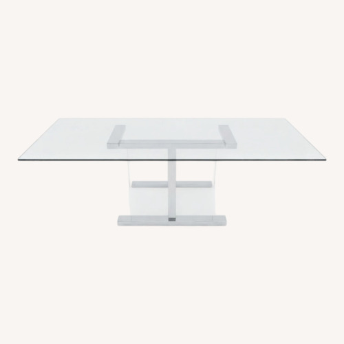 Used Williams Sonoma Mercer Glass Dining Table for sale on AptDeco