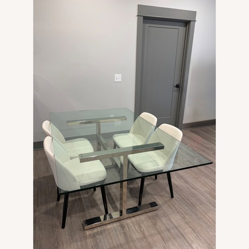 Used Williams Sonoma Mercer Glass Dining Table for sale on AptDeco