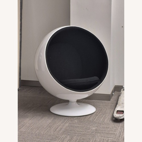 Used White With Black Interior Globe Chair for sale on AptDeco