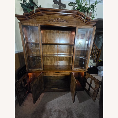 Used Wooden China Cabinet With Lights for sale on AptDeco