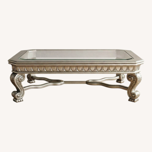 Used Gold Wood Coffee Table for sale on AptDeco