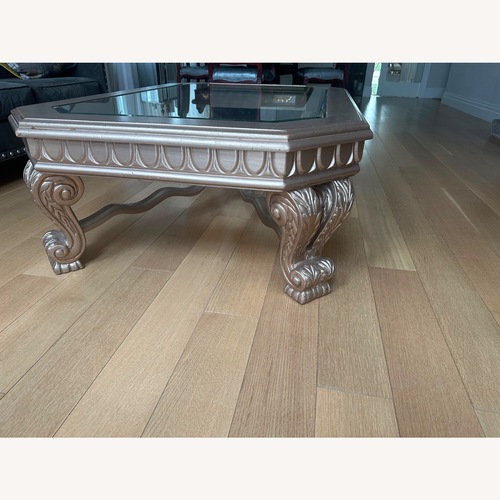 Used Gold Wood Coffee Table for sale on AptDeco