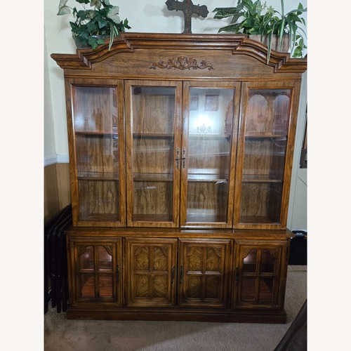 Used Dark Brown Wood Wall Unit for sale on AptDeco