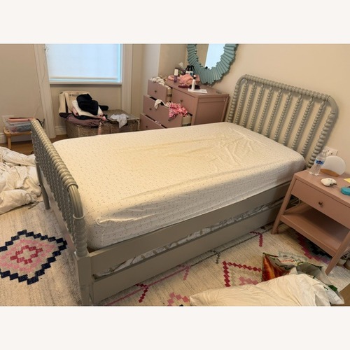 Used Crate & Kids Light Gray Wood Twin Bed for sale on AptDeco