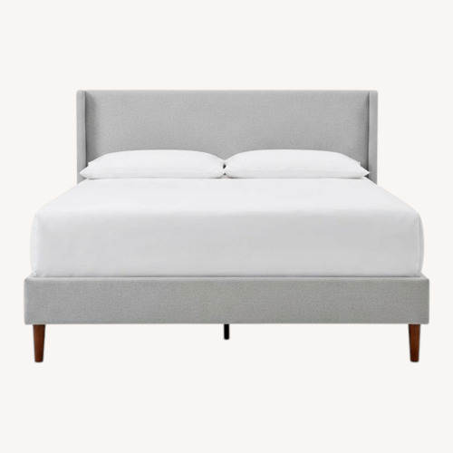 Used Home Depot White Fabric King Bed for sale on AptDeco
