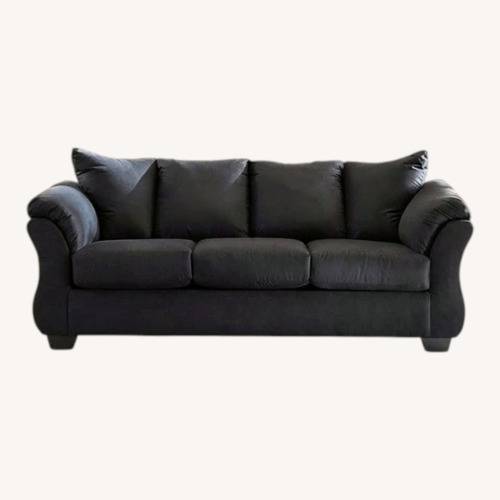 Used Raymour & Flanigan Whitman Black Fabric 3+ Seater Sofa for sale on AptDeco