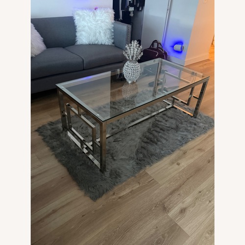 Used Wayfair Transparent Glass Coffee Table for sale on AptDeco