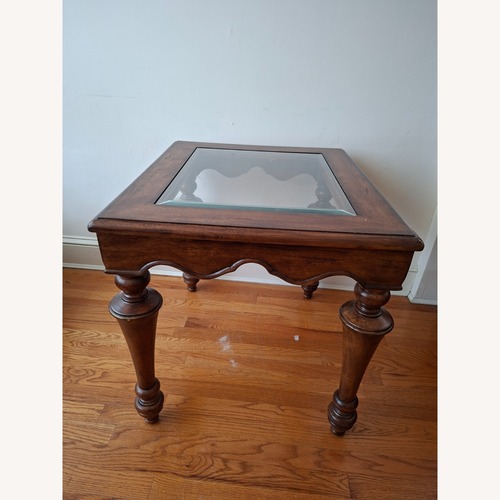 Used Dark Brown Wood Side Table for sale on AptDeco