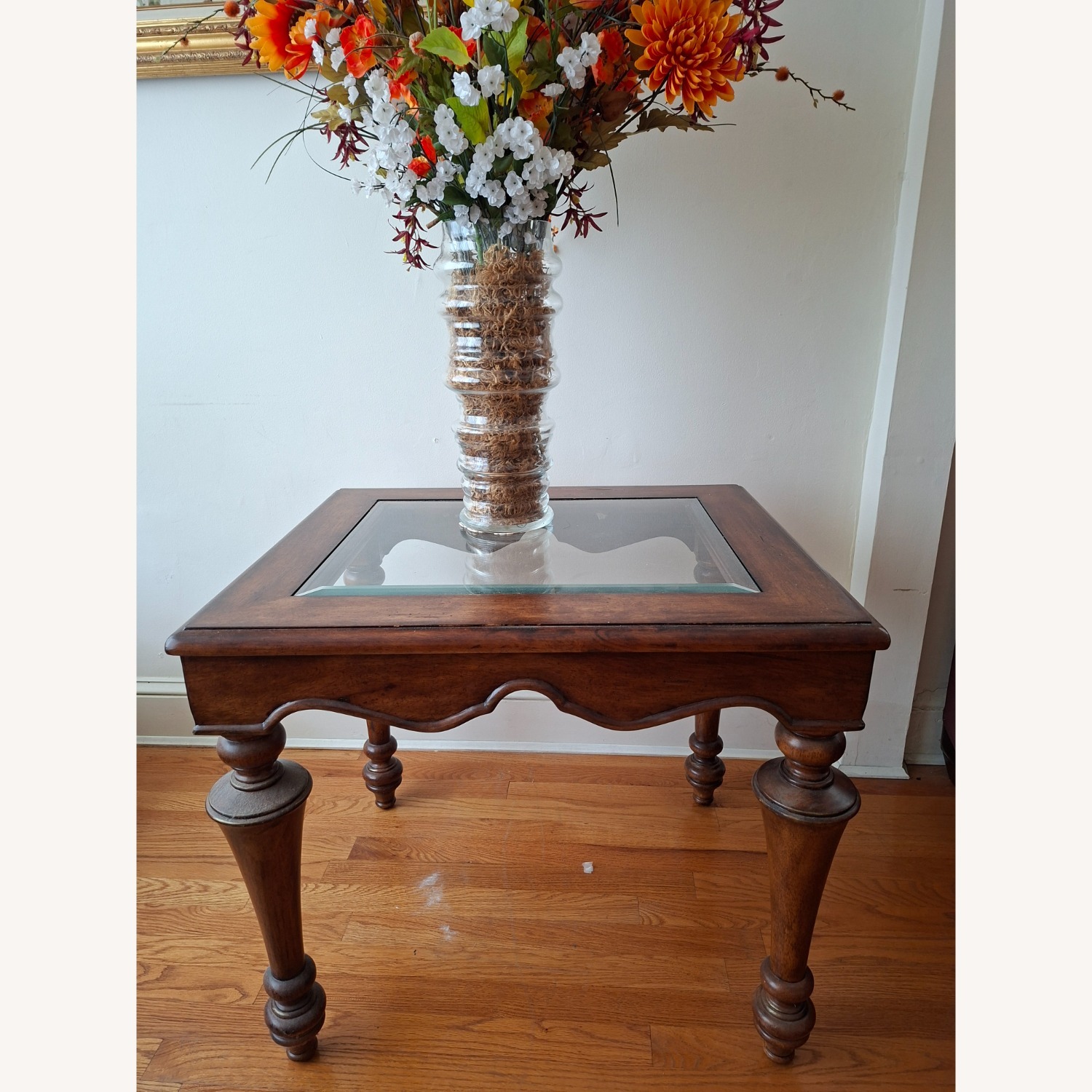 Side Light Rack Dark Brown Wood Side Table - AptDeco