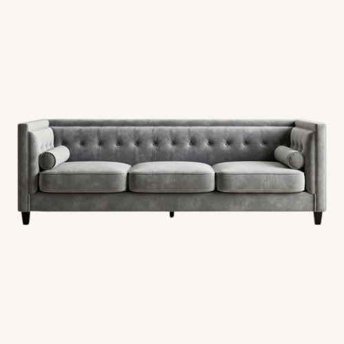 Used Light Gray Velvet 3+ Seater Sofa for sale on AptDeco