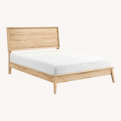 Used Living Spaces Nestor Natural Wood Queen Bed for sale on AptDeco