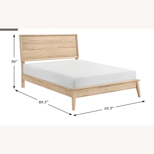Used Living Spaces Nestor Natural Wood Queen Bed for sale on AptDeco