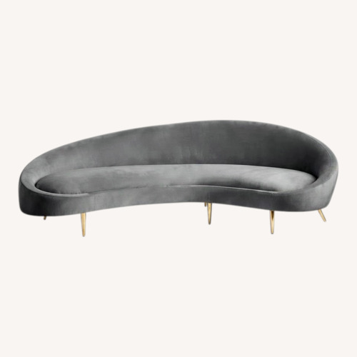 Used Jonathan Adler Ether Gray Ether 94" Curved Sofa for sale on AptDeco