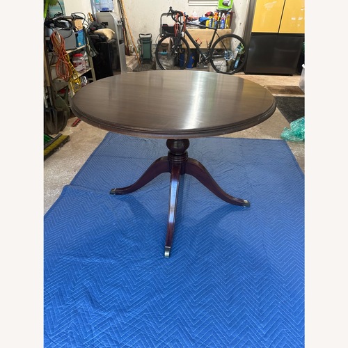 Used Glass top Mahogany Table (Foyer) Brass Casters for sale on AptDeco