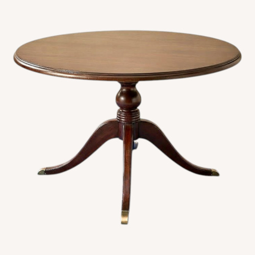 Used Glass top Mahogany Table (Foyer) Brass Casters for sale on AptDeco