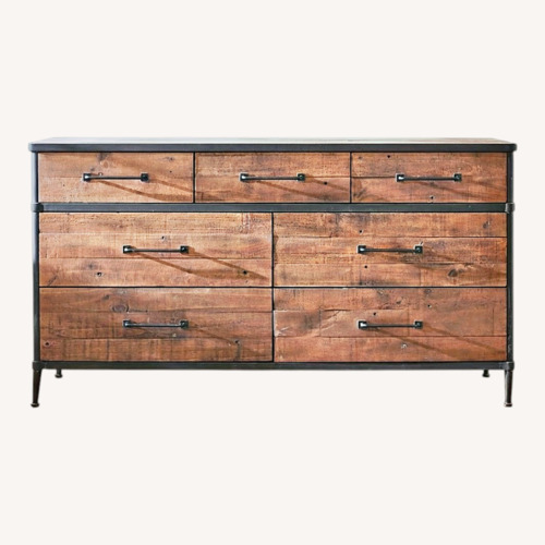 Used Pottery Barn Juno Dark Brown Wood Dresser for sale on AptDeco