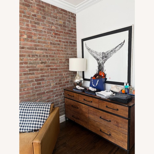 Used Pottery Barn Juno Dark Brown Wood Dresser for sale on AptDeco