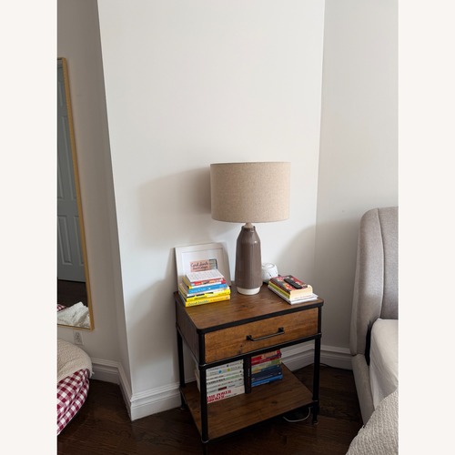 Used Pottery Barn Juno Natural Wood Nightstand for sale on AptDeco