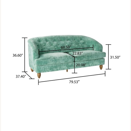 Used The pioneer woman laurel tufted sofa teal velvet for sale on AptDeco