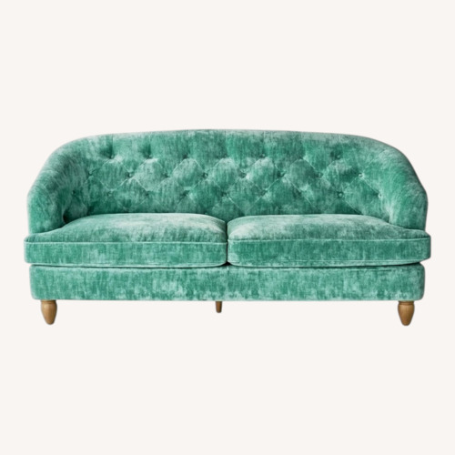 Used The pioneer woman laurel tufted sofa teal velvet for sale on AptDeco